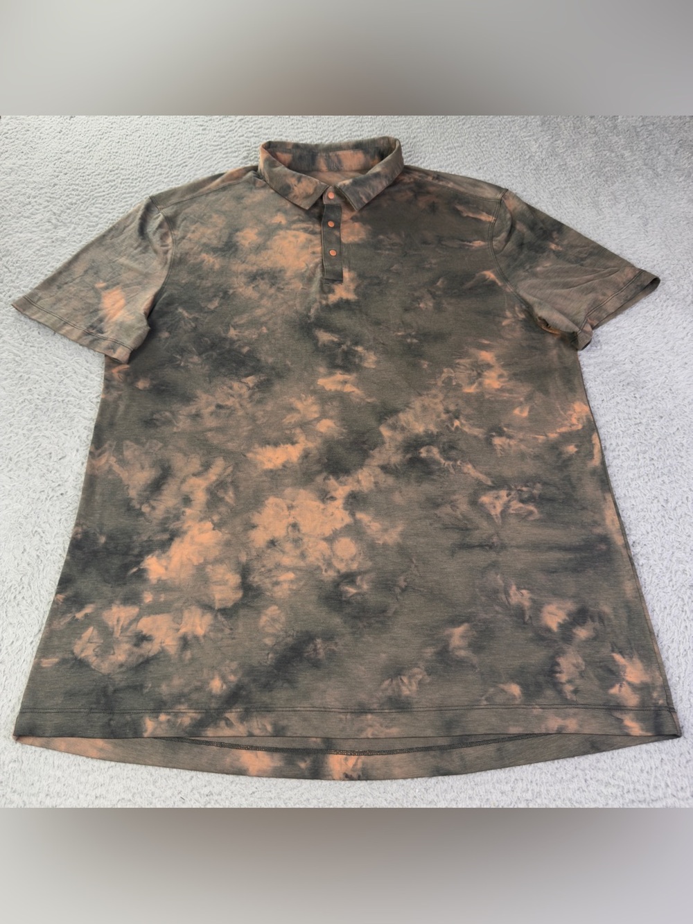Lululemon Evolution Polo Shirtr Mens XL Gray Colorful Short Sleeve Athletic - Picture 2 of 7